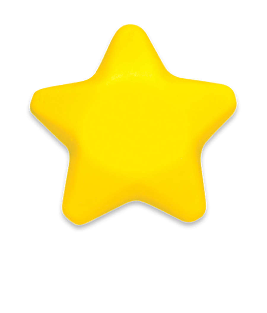 Star Shaped Stress Reliever in Yellow