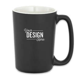 13 oz. Elon Ceramic Mug - Color: Black w/ White Trim