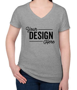 Canada - Gildan Women's 100% Cotton V-Neck T-shirt - Color: Sport Grey