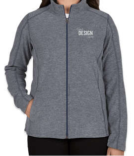 Port Authority Women's Heather Microfleece Full Zip Jacket - Color: True Navy Heather