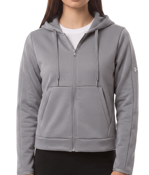 Under Armour Women's Fleece Pro Recycled Zip Hoodie in Mod Grey