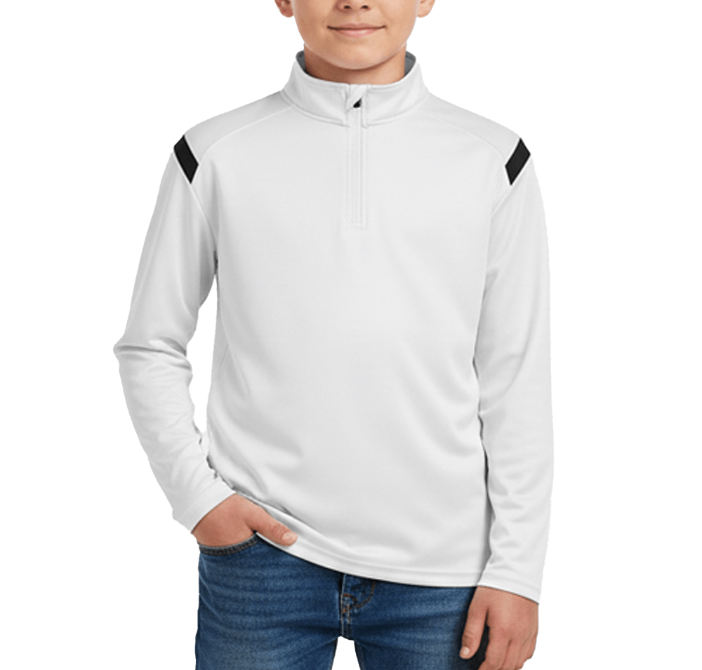 Badger Youth On The Rise Sport Paneled Performance Quarter Zip Pullover-default