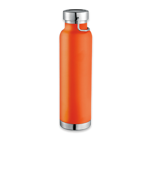 Full Color 22 oz. Thor Copper Vacuum Insulated Water Bottle in Orange