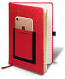 Debossed Leeman Roma Hard Cover Notebook with Phone Pocket