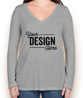 Bella + Canvas Women's Flowy Long Sleeve V-Neck T-shirt