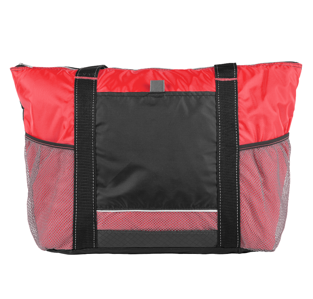 Colorblock Zippered Insulated 24 Can Cooler Tote Bag-default