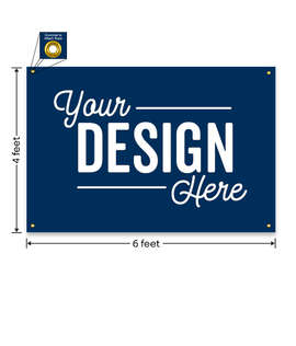Full Color 6' x 4' Vinyl Banner - Color: Navy
