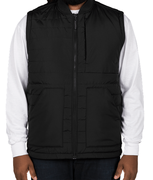 Harriton M776 Adult Dockside Interactive Reversible Freezer Vest - Blk/ Dk CHRCOAL, L