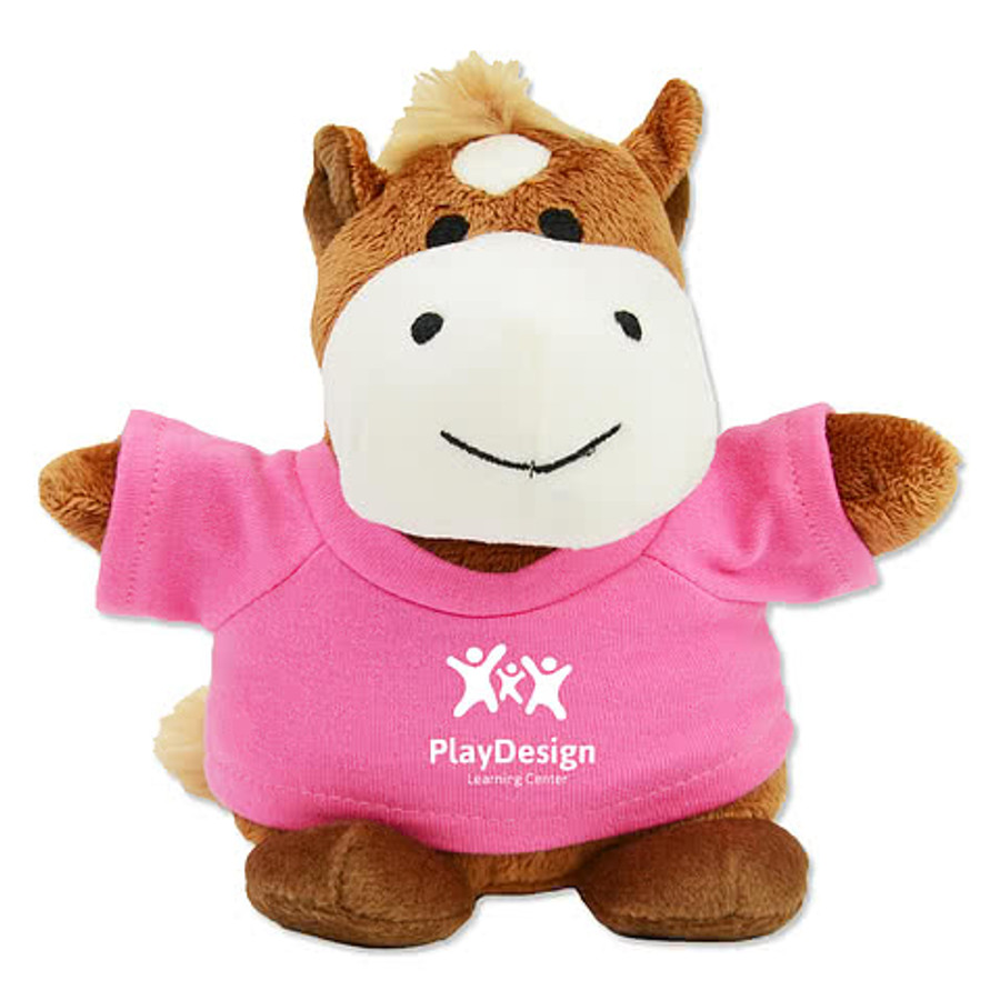 Full Color Bean Bag Buddies 6" Horse Plush Animal in White