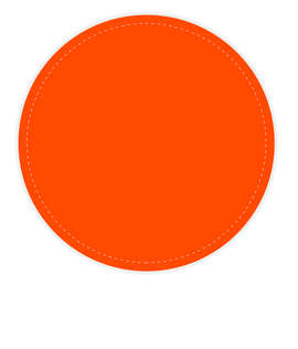 Full Color 4 in. Circle Vinyl Decal - Color: Orange