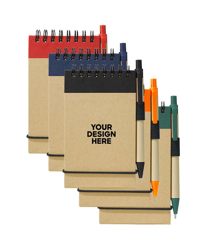 Recycled Mini Flip Spiral Jotter with Pen