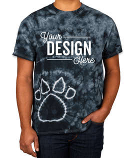 Dyenomite Paw Print Tie-Dye T-shirt - Color: Black