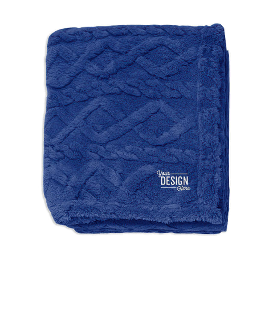 Alpine Recycled Sherpa Blanket in Dark Blue