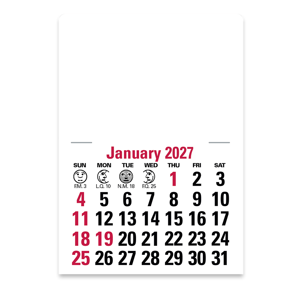 Full Color 14-Month Rectangle Peel & Stick Calendar-default