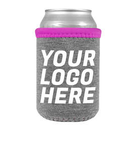 Heathered Jersey Neoprene Can Cooler - Color: Charcoal Gray / Hot Pink / Hot Pink