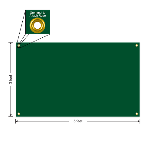 Full Color 5' x 3' Vinyl Banner - Color: Forest Green