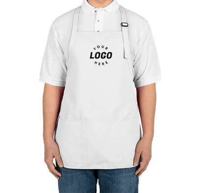 Port Authority Stain Release Medium Length Apron - Embroidered - White
