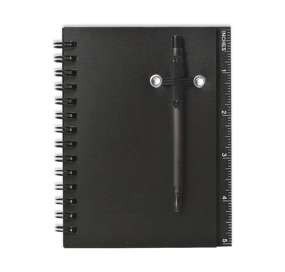Spiral Soft Cover Notebook with Ruler and Pen-default