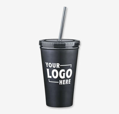 16 oz. Stainless Steel Insulated Tumbler with Straw-default