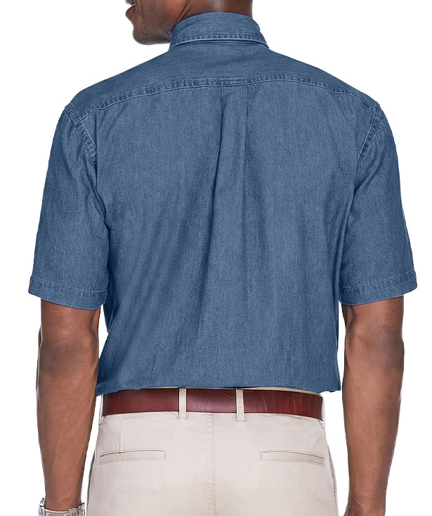 Harriton Denim Short Sleeve Button Down Shirt