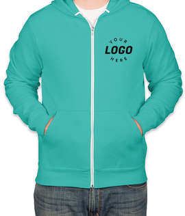 Embroidered Bella + Canvas Ultra Soft Zip Hoodie - Color: Teal