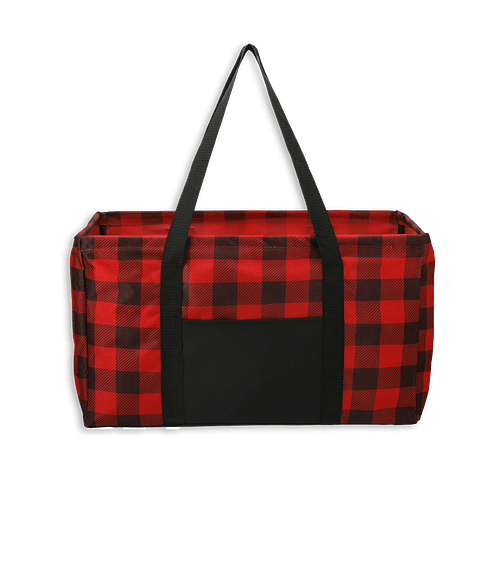 Buffalo Plaid Utility Tote Bag in Red