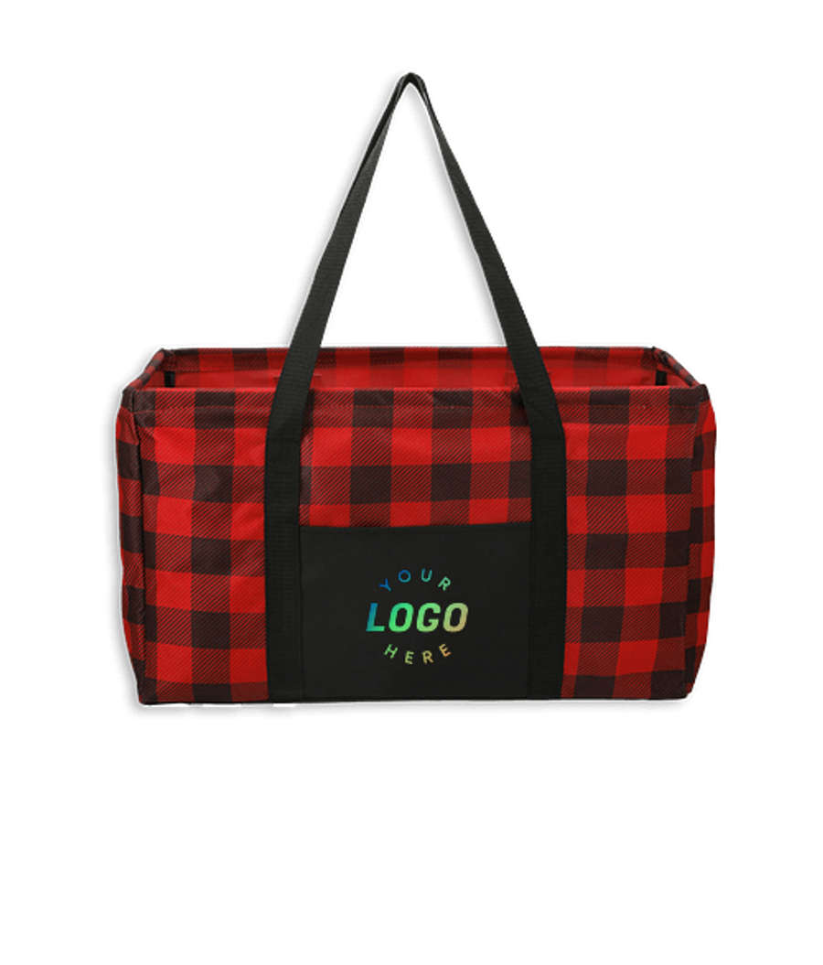 Buffalo Plaid Utility Tote Bag in Red