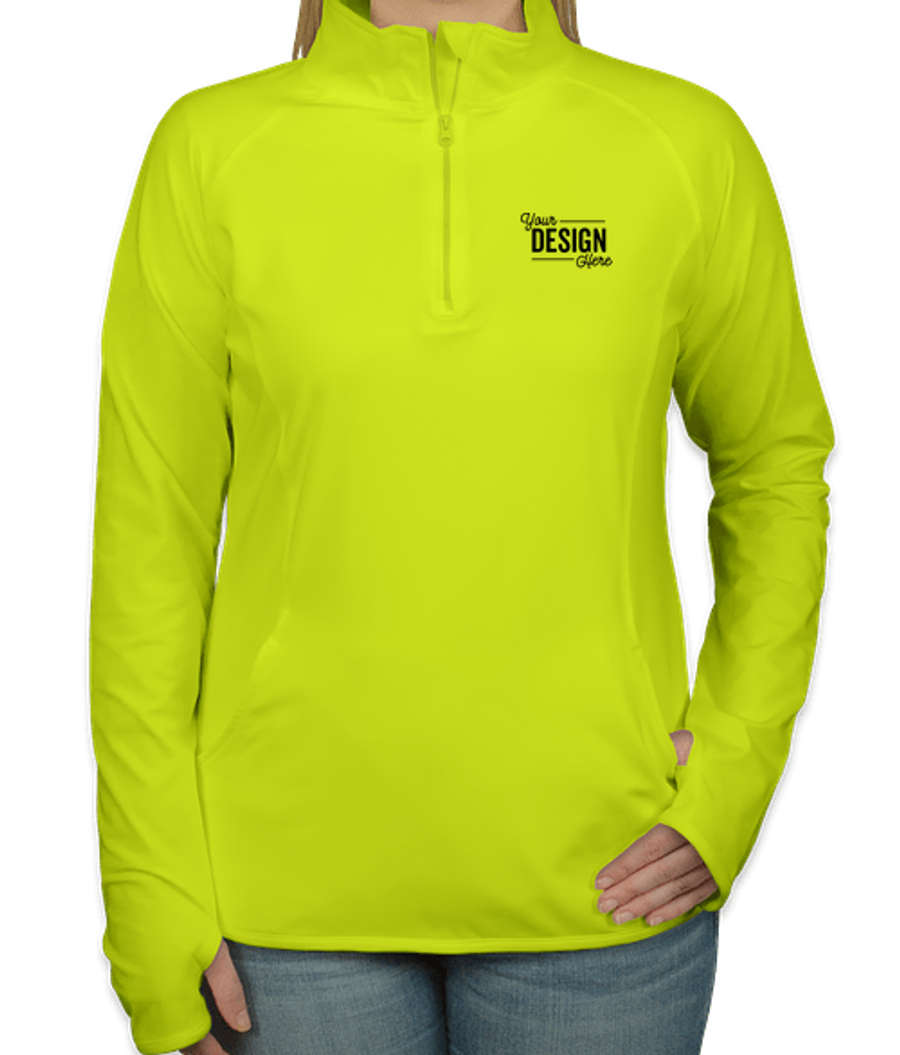 Sport-Tek Women's Performance Quarter Zip Pullover in Charge Green