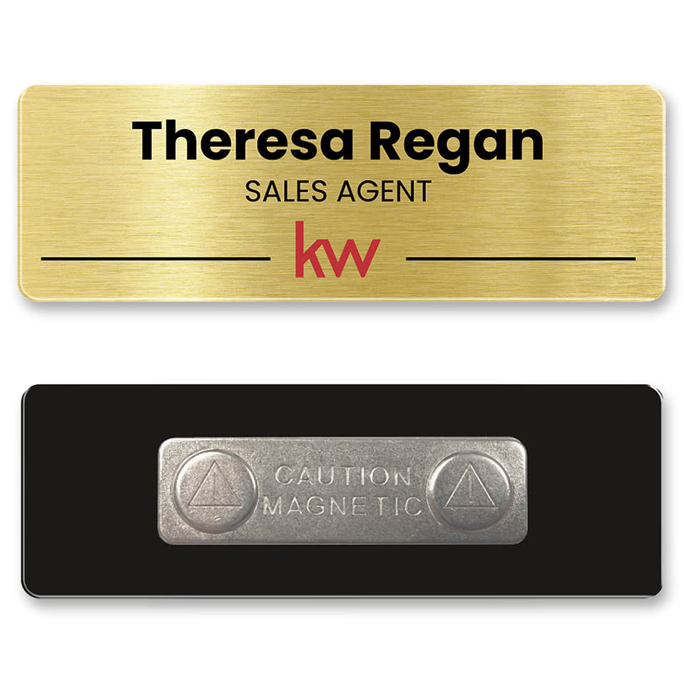 1" x 3" Name Badge - Magnet Back