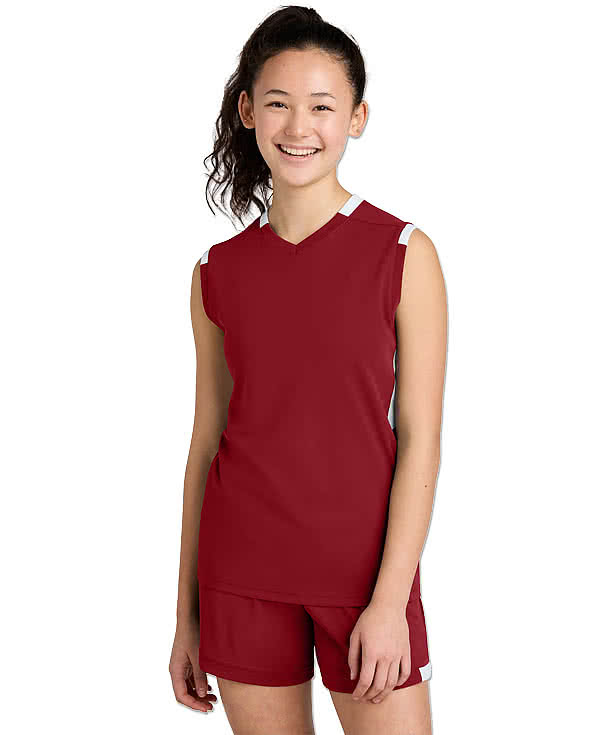 Sport-Tek Youth Club Recycled Sleeveless V-Neck Performance Jersey