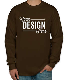 Canada - Gildan Ultra Cotton Long Sleeve T-shirt - Color: Dark Chocolate