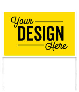 Full Color 22" x 14" Poster Yard Sign with Metal Frame - Color: Yellow