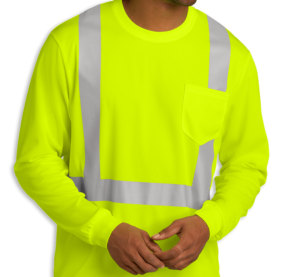CornerStone Class 2 Mesh Long Sleeve Safety Pocket T-shirt-default