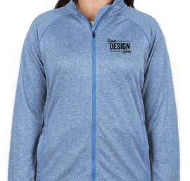 Devon & Jones Women's Heather Performance Full Zip - Color: French Blue Heather