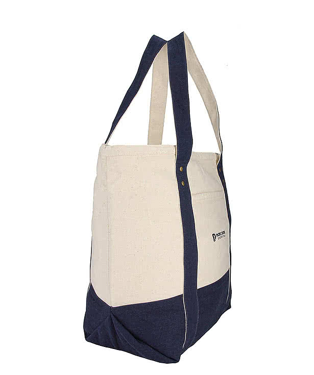 Seaside Zippered Cotton Tote Bag