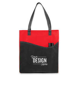 Promotional Non-Woven Pocket Convention Tote - Color: Red