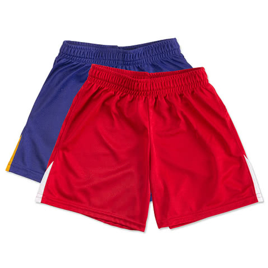 High Five Youth Contrast Performance Shorts in White / White