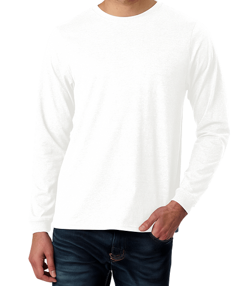 Recover Recycled Crewneck Long Sleeve T-shirt in White