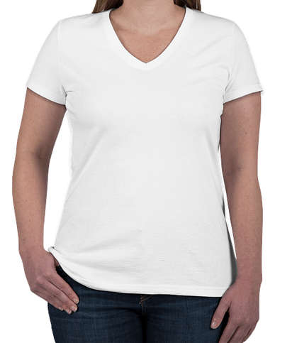 Canada - Fruit of the Loom Women's 100% Cotton V-Neck T-shirt - White