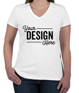 Canada - Fruit of the Loom Women's 100% Cotton V-Neck T-shirt - Color: White