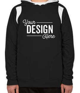 Team 365 Contrast Performance Pullover Hoodie - Color: Black / White