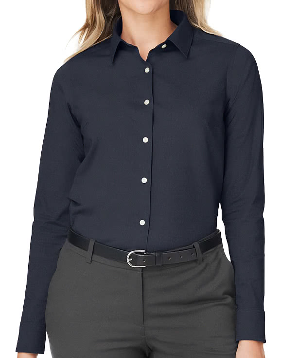 Devon & Jones Women's CrownLux Spencer Poplin Performance Dress Shirt - Printed