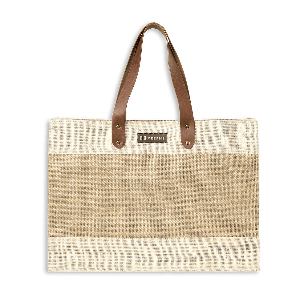 KEEPME Market Large Jute Tote Bag-default
