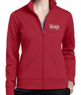 Sport-Tek Women's Sport-Wick Tech Fleece Full Zip Jacket - Color: Deep Red