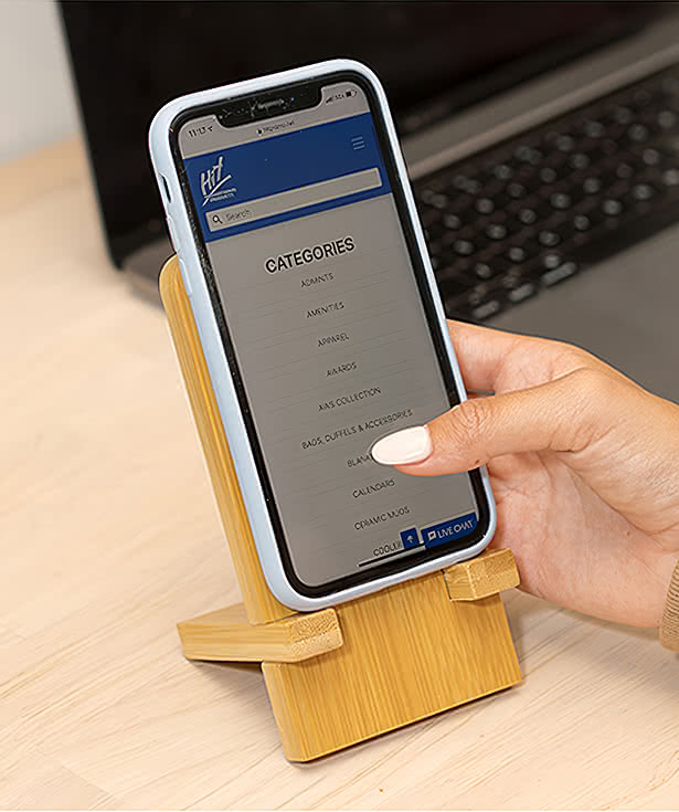 Laser Engraved Bamboo Wireless Charging Phone Stand
