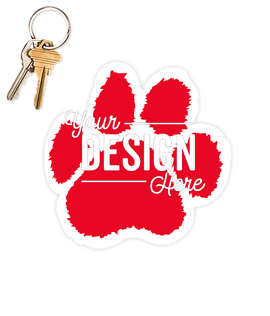 5.5 in. x 5.5 in. Paw Print Car Magnet - Color: Red / White