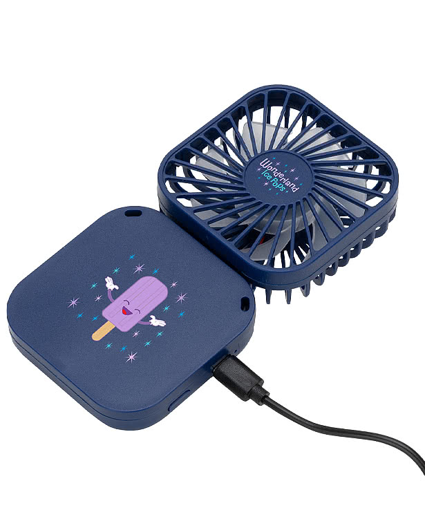 Whirlwind Mini Folding Rechargeable Fan with Lanyard