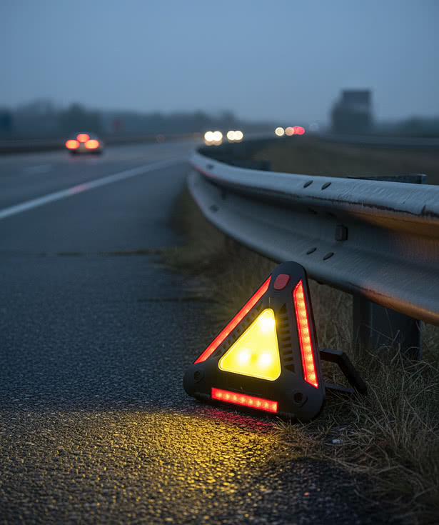 Recycled Auto Emergency Triangle Light