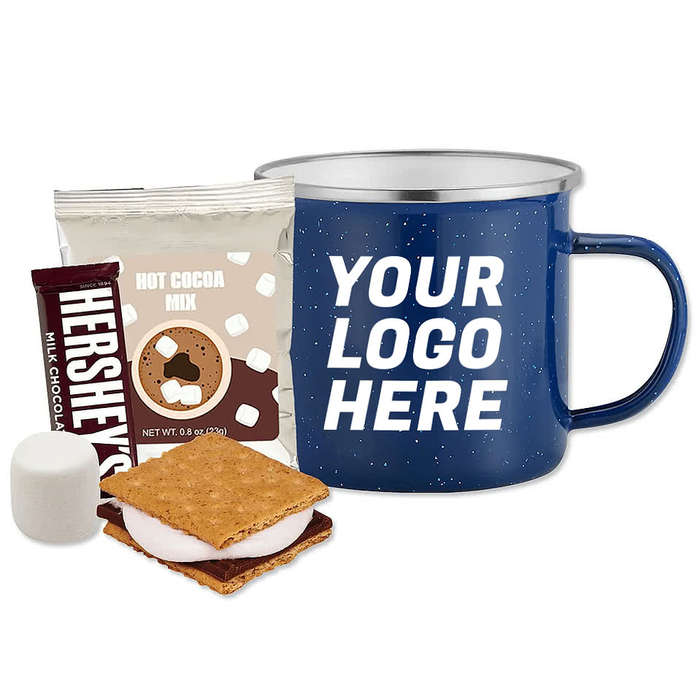 16 oz. Speckled Camping Mug with Hot Cocoa & Smores