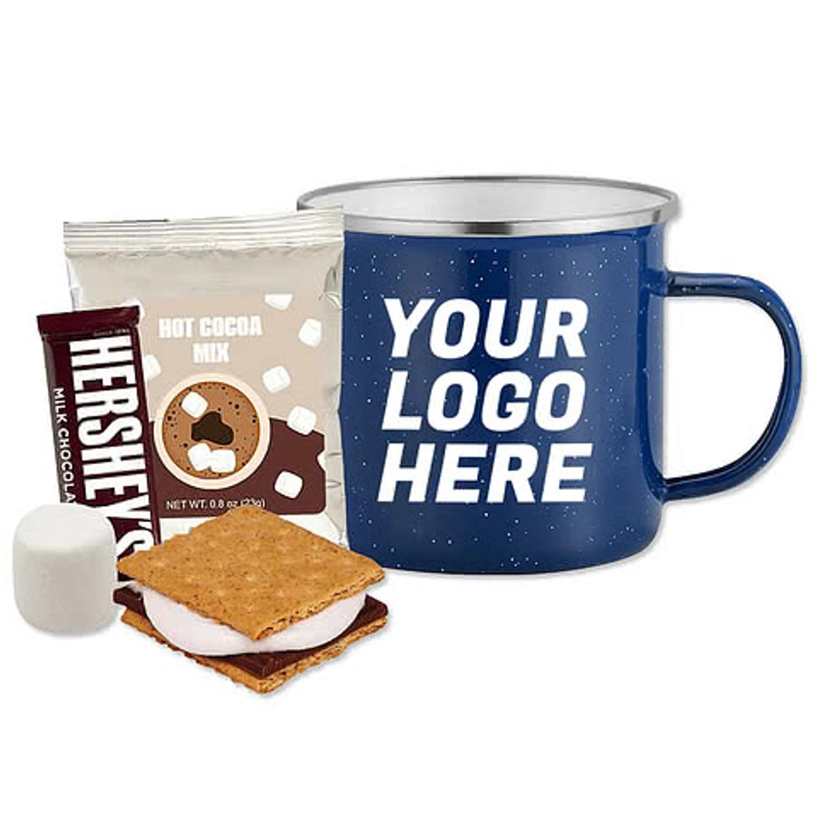 16 oz. Speckled Camping Mug with Hot Cocoa & Smores in Royal Blue